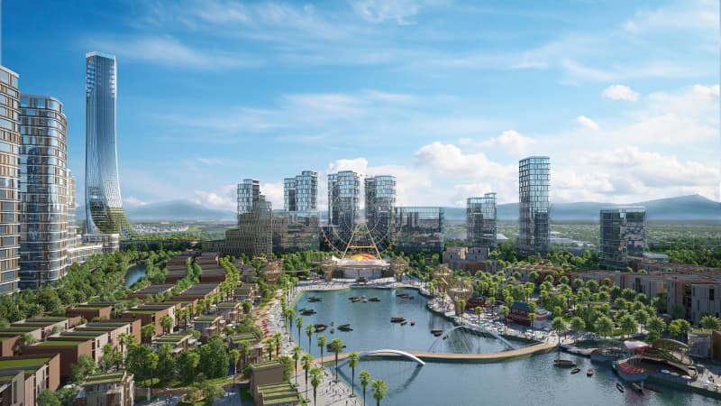Phối cảnh Da Nang Downtown hệ sinh thái đô thị, thương mại, lưu trú và vui chơi giải trí quy mô lớn, hướng tới gia tăng thời gian lưu trú và mức chi tiêu của du khách tại Đà Nẵng.